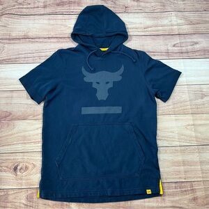 Under Armour Project Rock Terry‎ Short-Sleeve Hoodie Mens S Blue 1345818-408